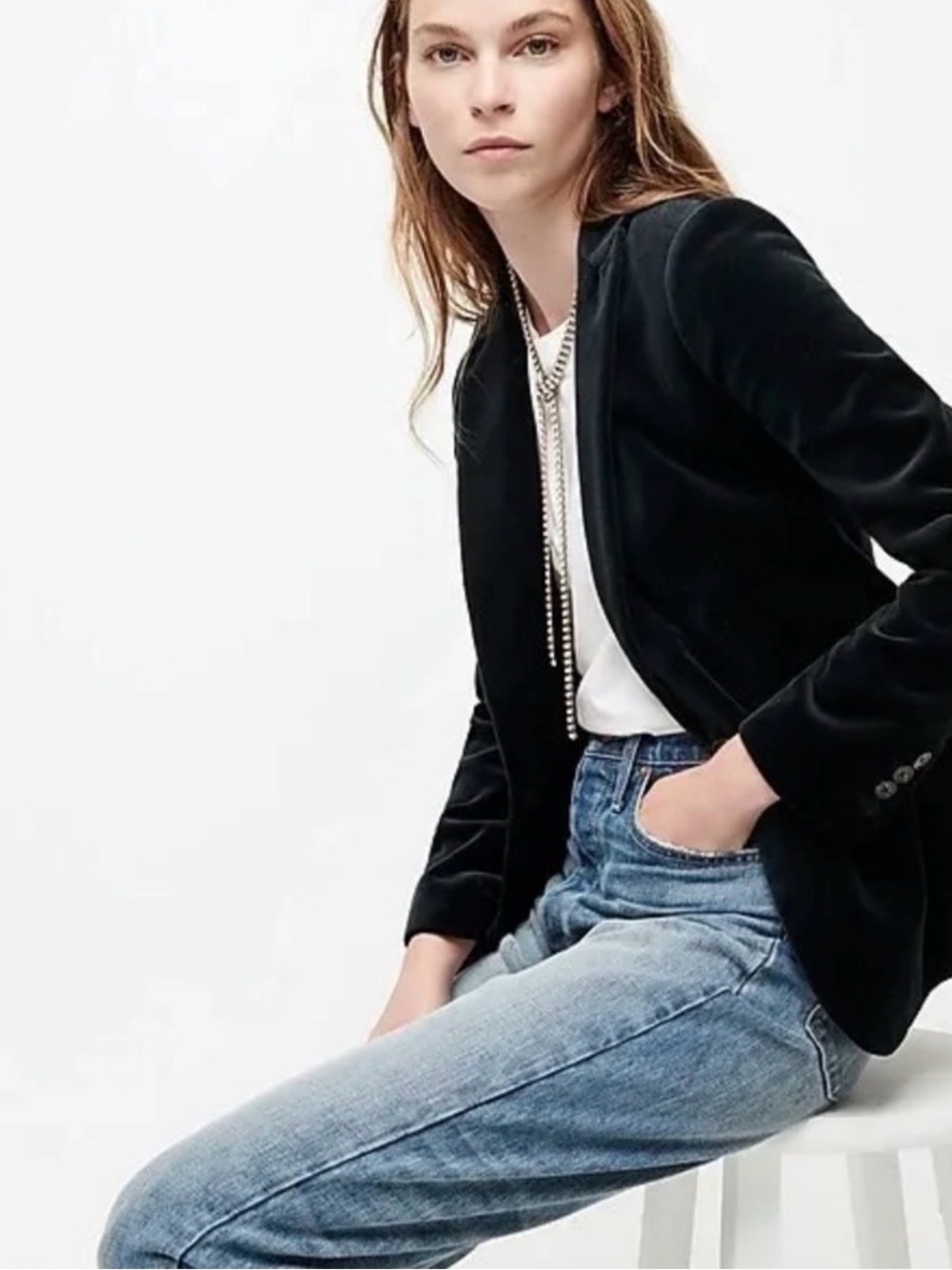 J. Crew Parke Blazer in Black Velvet Size 0